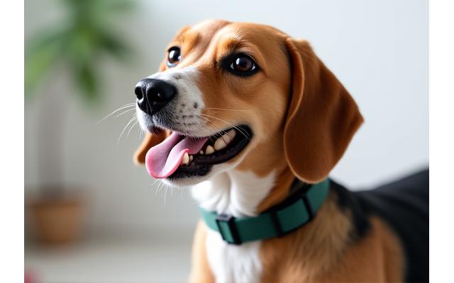 Happy dog wearing a perfectly fitted collar